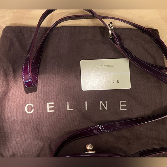 Celine Purple Buckle Mini Patent Leather Crossbody Square Bag Purse HOST PICK 💜 - Picture 11 of 13